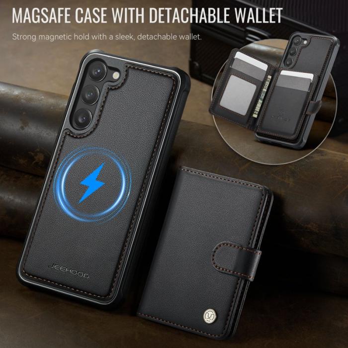 JEEHOOD - JEEHOOD J09 Fodral för Samsung Galaxy S23 RFID Läder Svart