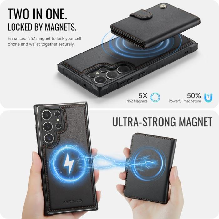 JEEHOOD - JEEHOOD J09 Fodral för Samsung Galaxy S23 Ultra - Svart