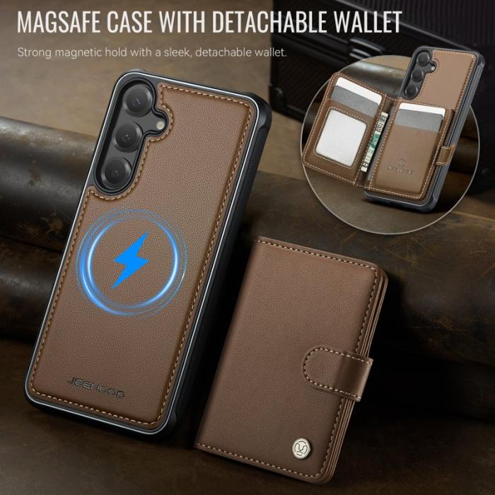 JEEHOOD - JEEHOOD J09 Fodral för Samsung Galaxy S24 RFID Läder Brun