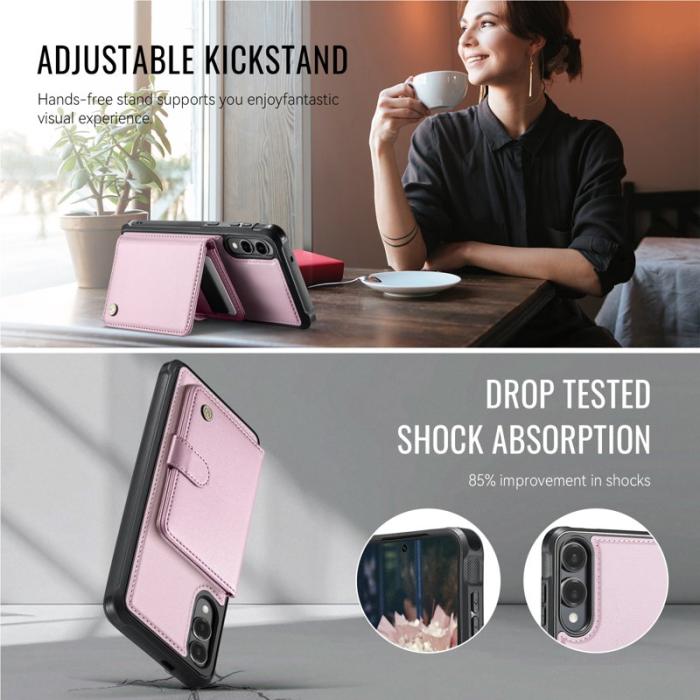 JEEHOOD - JEEHOOD J09 Fodral för Samsung Galaxy S25 Edge - Rosa