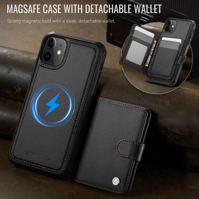 JEEHOOD - JEEHOOD J09 Fodral i läder för iPhone 12 Pro 6.1 tum - Svart