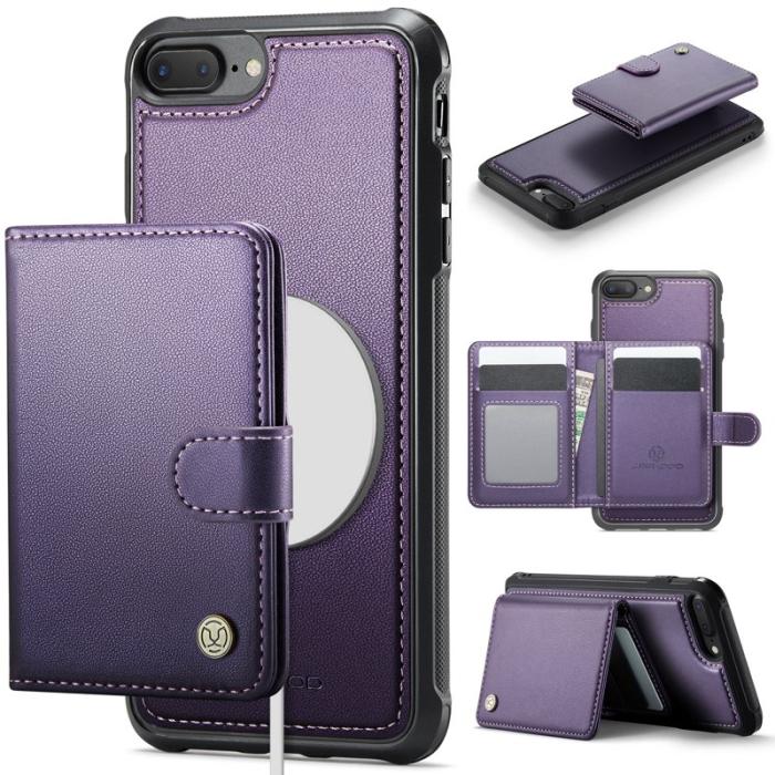 JEEHOOD - JEEHOOD J09 Fodral i läder för iPhone 8 Plus / 7 Plus - Lila