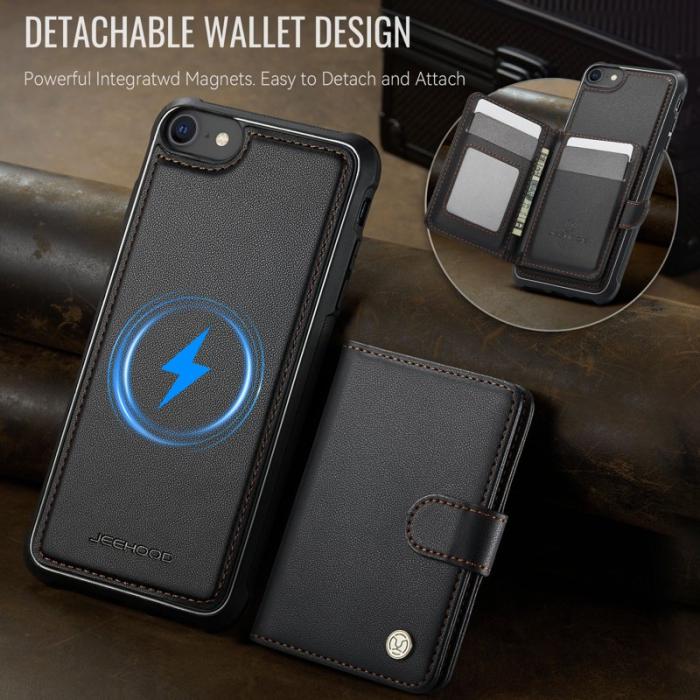 JEEHOOD - JEEHOOD J09 Fodral i läder för iPhone 8/SE 2020/2022 - Svart