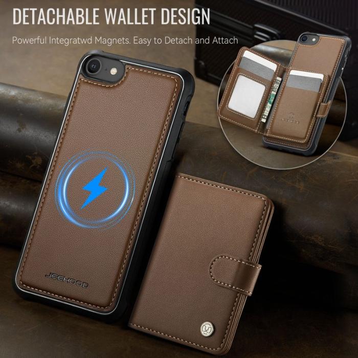 JEEHOOD - JEEHOOD J09 Fodral i läder för iPhone 8/SE 2020/SE 2022 - Brun