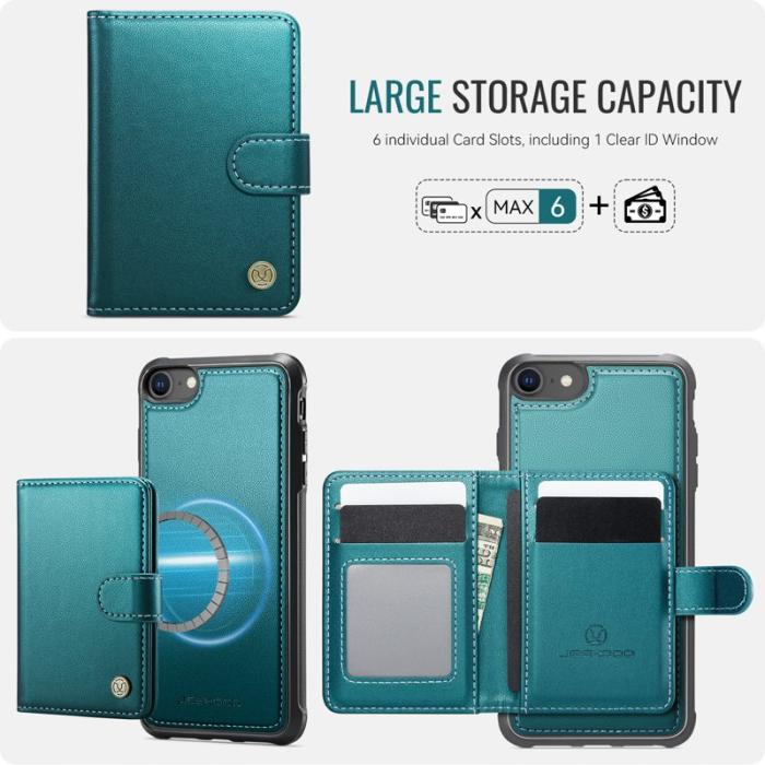 JEEHOOD - JEEHOOD J09 Fodral i läder för iPhone 8/SE 2020/SE 2022 - Grön