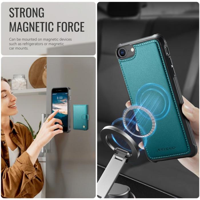 JEEHOOD - JEEHOOD J09 Fodral i läder för iPhone 8/SE 2020/SE 2022 - Grön