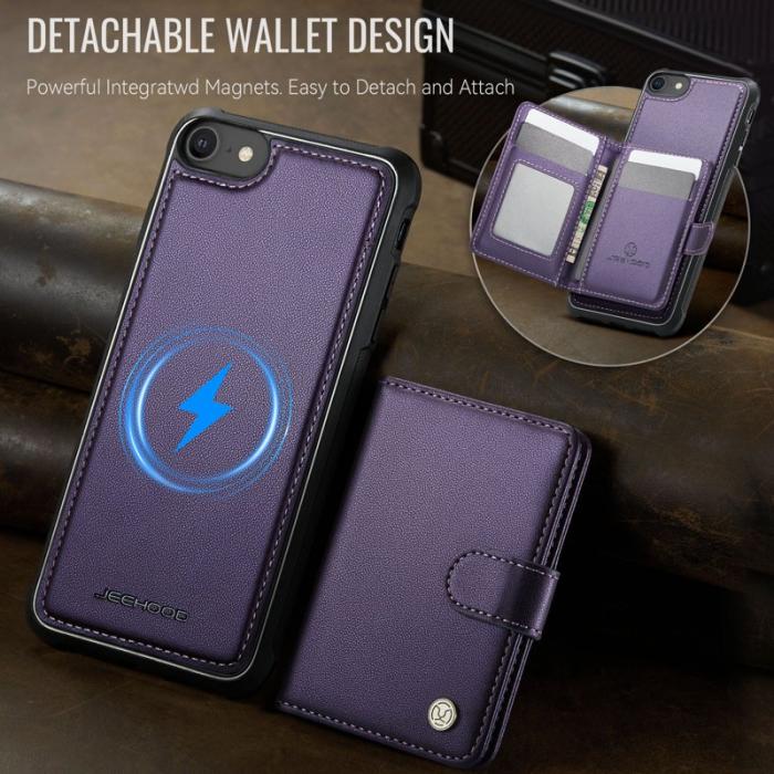 JEEHOOD - JEEHOOD J09 Fodral i läder för iPhone 8/SE 2020/SE 2022 - Lila