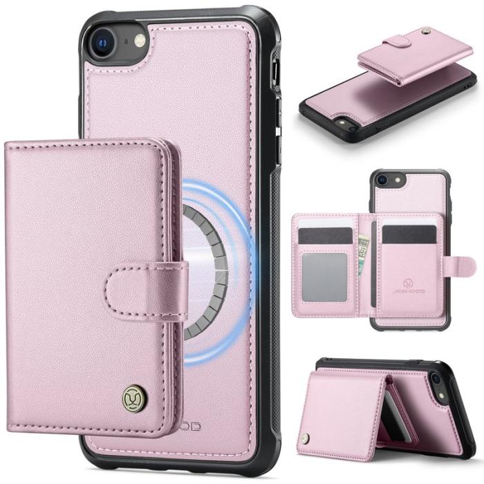 JEEHOOD - JEEHOOD J09 Fodral i läder för iPhone 8/SE 2020/SE 2022 - Rosa