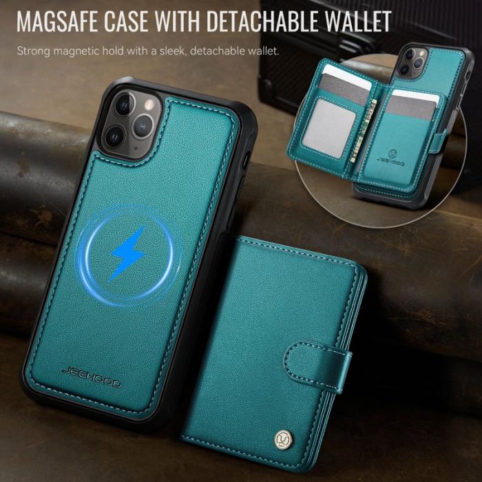 JEEHOOD - JEEHOOD J09 Fodral iPhone 11 Pro Max RFID Läder Grön