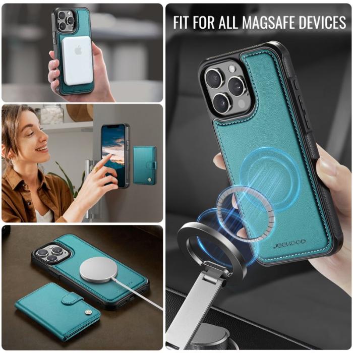 JEEHOOD - JEEHOOD J09 Fodral iPhone 13 Pro Max RFID Blockering Grön