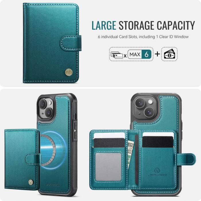JEEHOOD - JEEHOOD J09 Fodral iPhone 15 Plus / 14 Plus RFID Grön