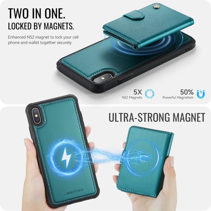 JEEHOOD - JEEHOOD J09 Fodral iPhone XS/X 5.8 tum RFID Grön