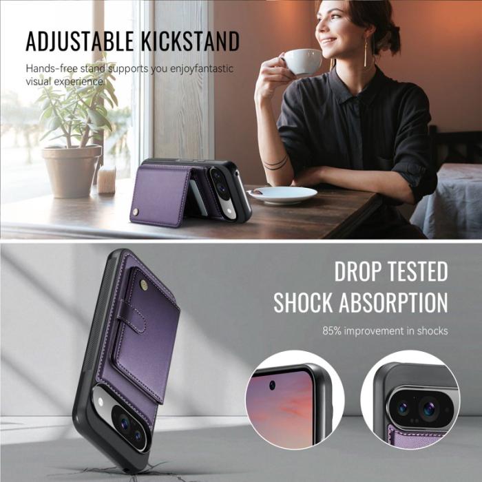 JEEHOOD - JEEHOOD J09 Fodral till Google Pixel 9 Pro - Lila, RFID-blockerande