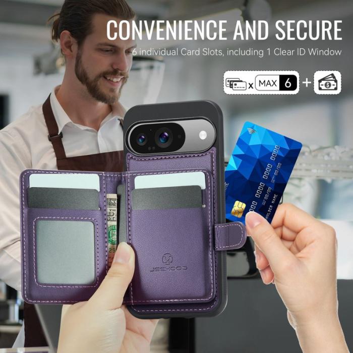 JEEHOOD - JEEHOOD J09 Fodral till Google Pixel 9 Pro - Lila, RFID-blockerande