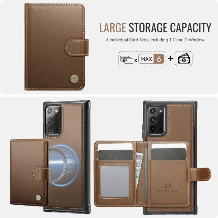 JEEHOOD - JEEHOOD J09 Fodral till Samsung Galaxy Note20 - RFID, Brun