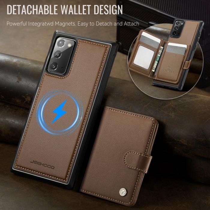 JEEHOOD - JEEHOOD J09 Fodral till Samsung Galaxy Note20 - RFID, Brun