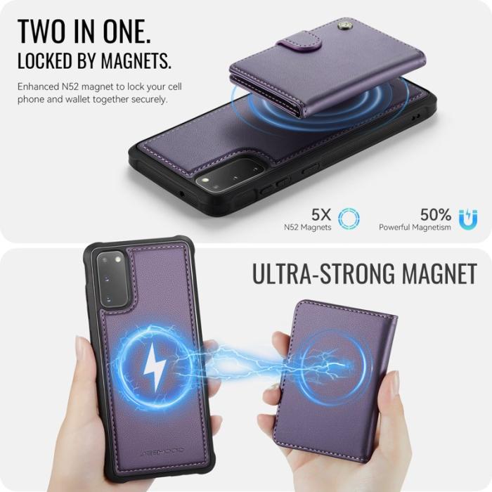 JEEHOOD - JEEHOOD J09 Fodral till Samsung Galaxy S20 4G Lila RFID