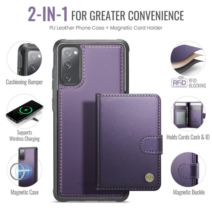 JEEHOOD - JEEHOOD J09 Fodral till Samsung Galaxy S20 FE Lila RFID Blocking