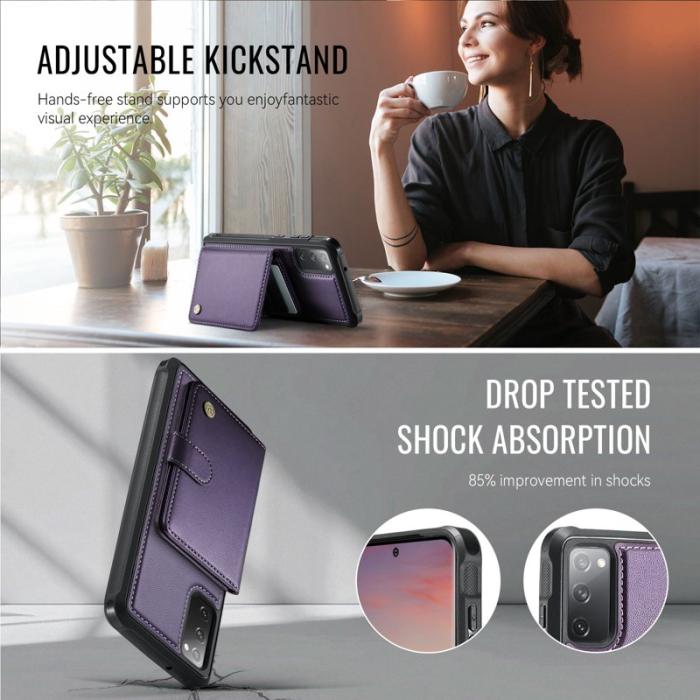 JEEHOOD - JEEHOOD J09 Fodral till Samsung Galaxy S20 FE Lila RFID Blocking