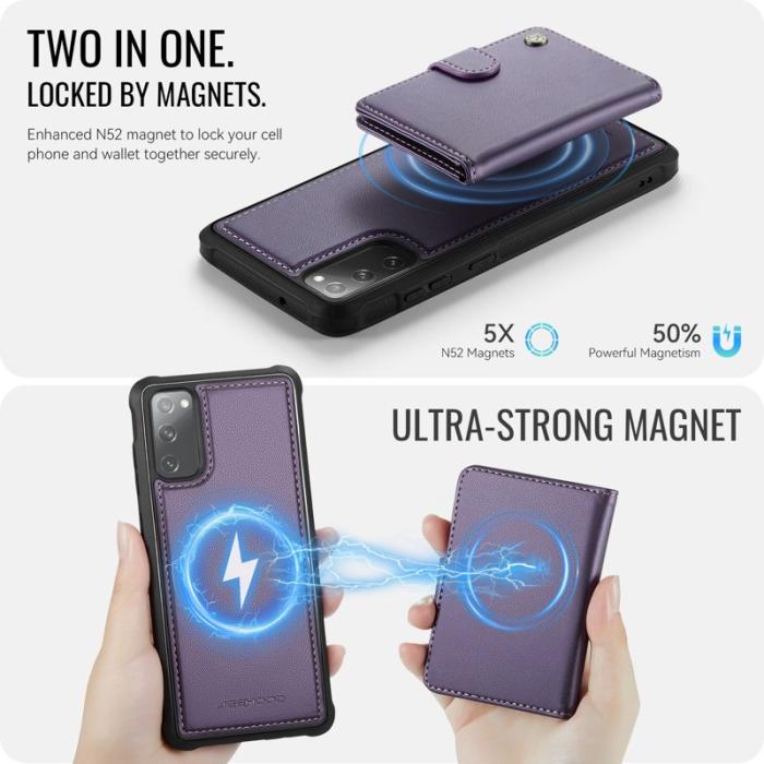 JEEHOOD - JEEHOOD J09 Fodral till Samsung Galaxy S20 FE Lila RFID Blocking