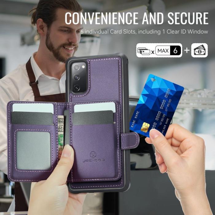 JEEHOOD - JEEHOOD J09 Fodral till Samsung Galaxy S20 FE Lila RFID Blocking