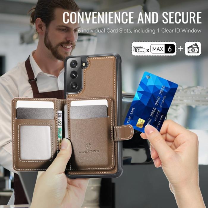JEEHOOD - JEEHOOD J09 Fodral till Samsung Galaxy S21 4G - Brun