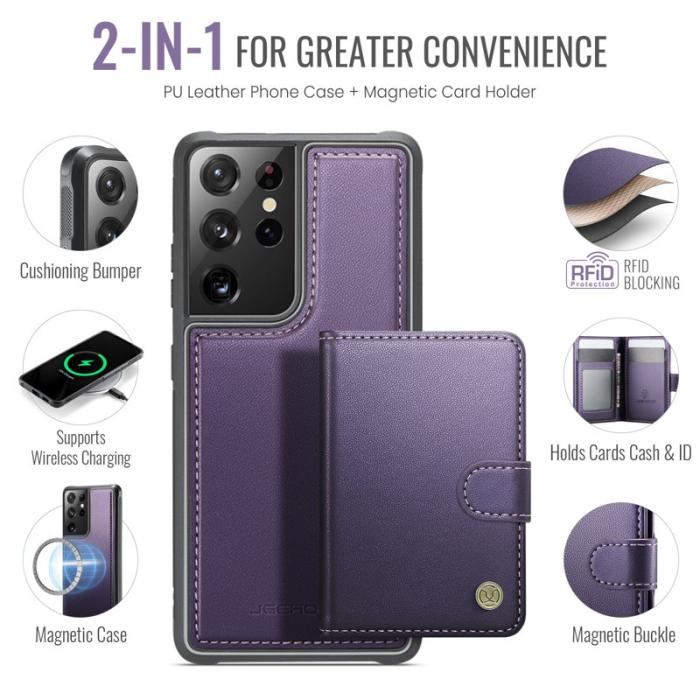 JEEHOOD - JEEHOOD J09 Fodral till Samsung Galaxy S21 Ultra 5G - Lila