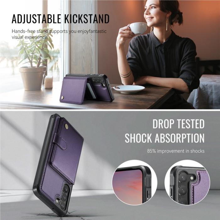 JEEHOOD - JEEHOOD J09 Fodral till Samsung Galaxy S23+ Lila RFID Blocking