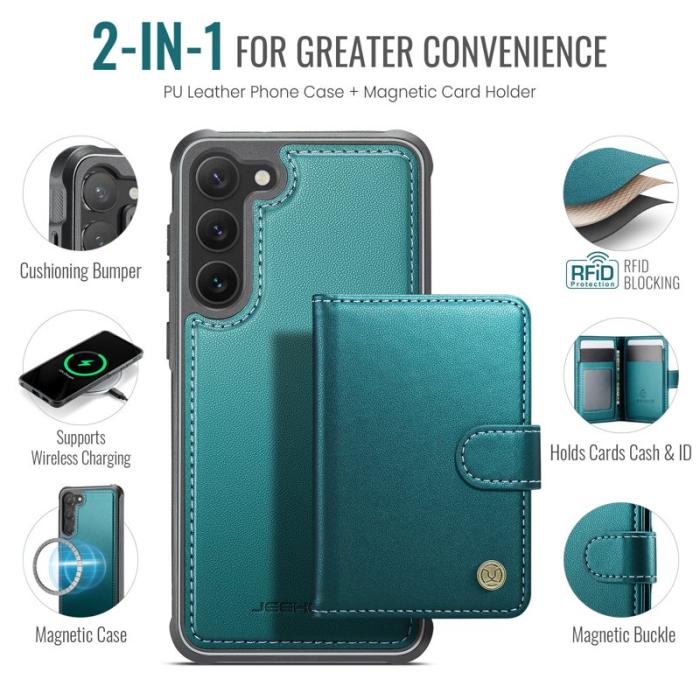 JEEHOOD - JEEHOOD J09 Fodral till Samsung Galaxy S23 RFID Läder Grön