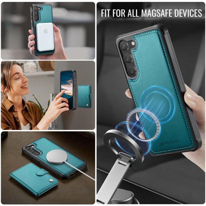 JEEHOOD - JEEHOOD J09 Fodral till Samsung Galaxy S23 RFID Läder Grön