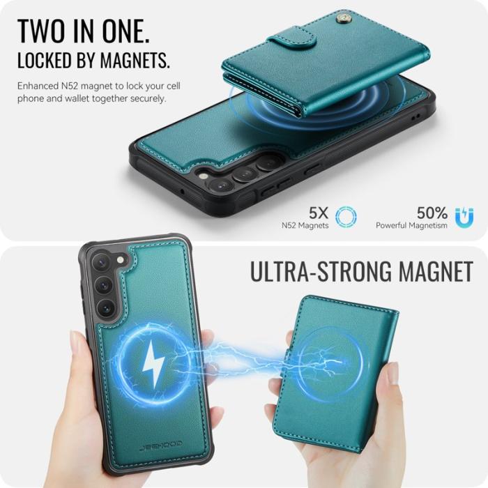 JEEHOOD - JEEHOOD J09 Fodral till Samsung Galaxy S23 RFID Läder Grön