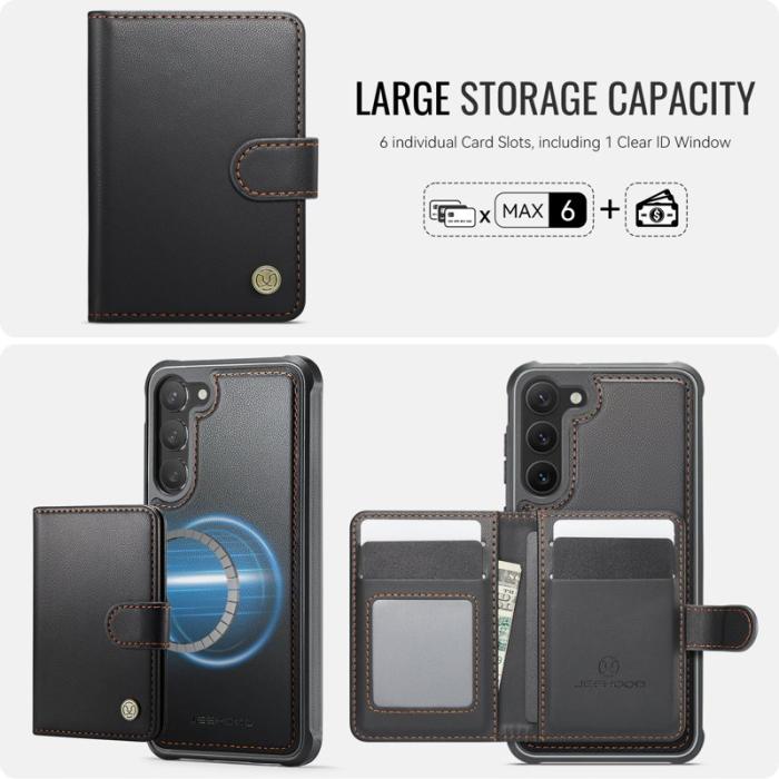 JEEHOOD - JEEHOOD J09 Fodral till Samsung Galaxy S23+ RFID Läder Svart