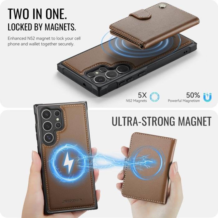 JEEHOOD - JEEHOOD J09 Fodral till Samsung Galaxy S23 Ultra - Brun