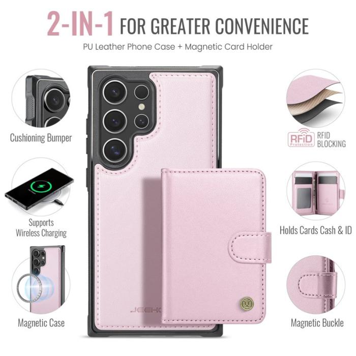 JEEHOOD - JEEHOOD J09 Fodral till Samsung Galaxy S23 Ultra - Rosa