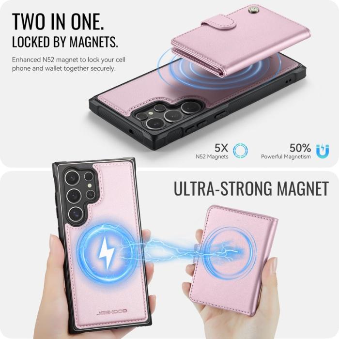 JEEHOOD - JEEHOOD J09 Fodral till Samsung Galaxy S23 Ultra - Rosa
