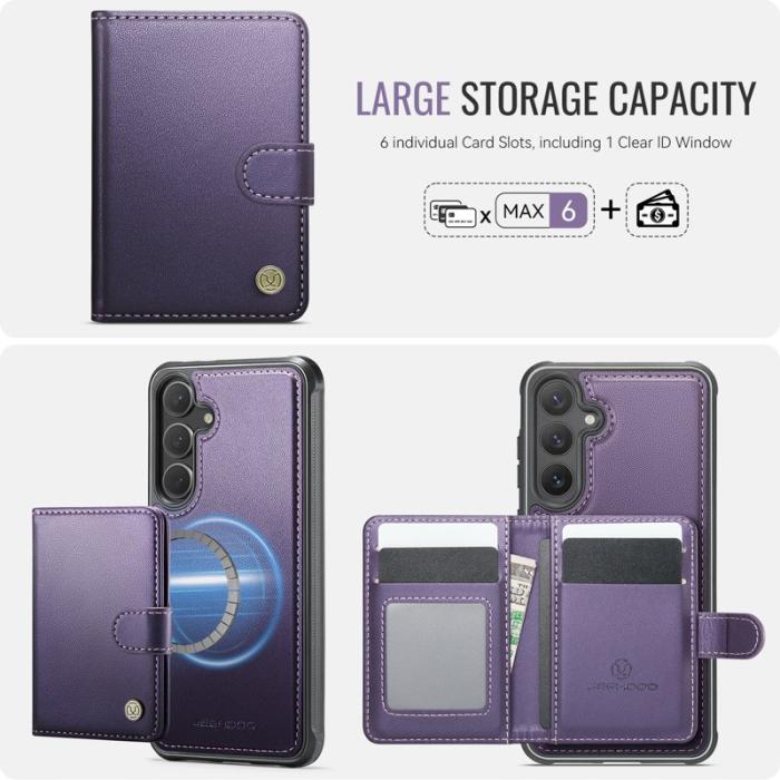 JEEHOOD - JEEHOOD J09 Fodral till Samsung Galaxy S24 FE Lila RFID Blocking