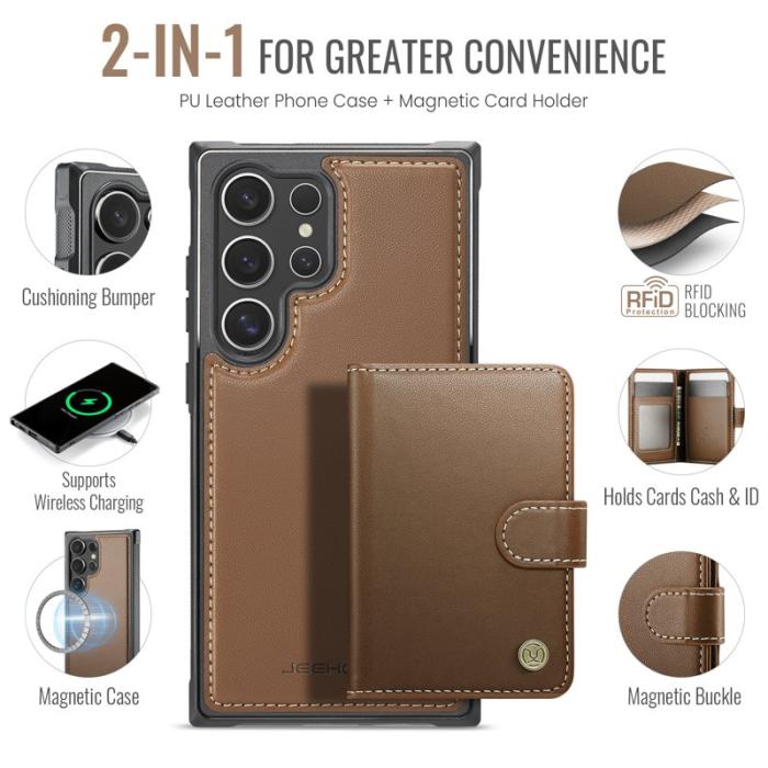 JEEHOOD - JEEHOOD J09 Fodral till Samsung Galaxy S24 Ultra - Brun