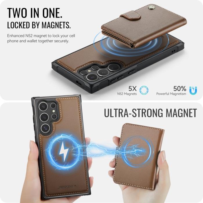 JEEHOOD - JEEHOOD J09 Fodral till Samsung Galaxy S24 Ultra - Brun