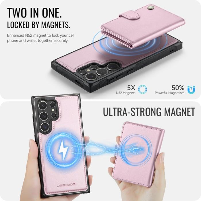 JEEHOOD - JEEHOOD J09 Fodral till Samsung Galaxy S24 Ultra - Rosa