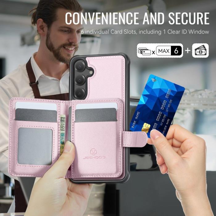 JEEHOOD - JEEHOOD J09 Fodral till Samsung Galaxy S25 - RFID, Rosa