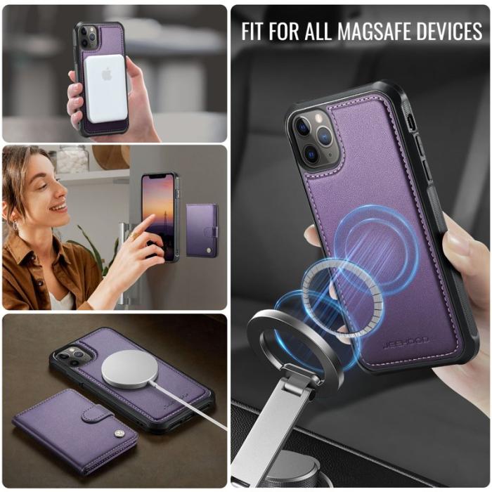 JEEHOOD - JEEHOOD J09 iPhone 11 Pro Max Skal Läder MagSafe - Lila