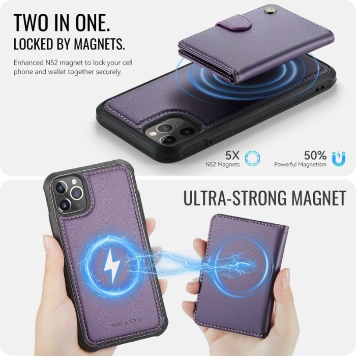 JEEHOOD - JEEHOOD J09 iPhone 11 Pro Max Skal Läder MagSafe - Lila