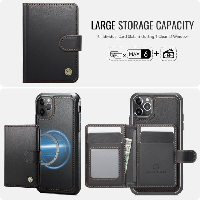 JEEHOOD - JEEHOOD J09 iPhone 11 Pro Skal RFID Läder MagSafe - Svart
