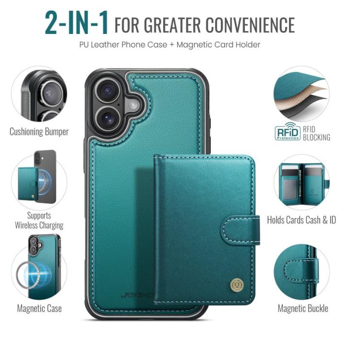 JEEHOOD - JEEHOOD J09 iPhone 17 Detachable Case med kortfack Grön