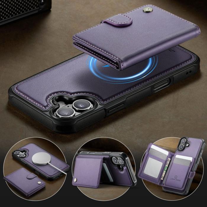 JEEHOOD - JEEHOOD J09 iPhone 17 Fodral med Kortfack RFID Lila