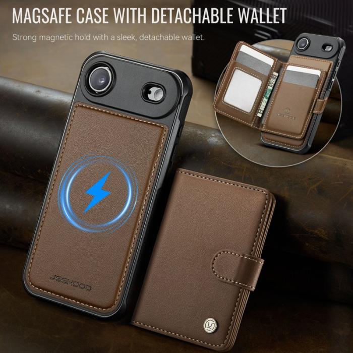 JEEHOOD - JEEHOOD J09 iPhone Air Skal med RFID och MagSafe - Brun