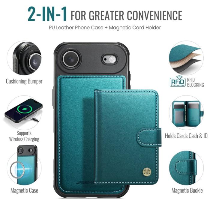 JEEHOOD - JEEHOOD J09 iPhone Air Skal RFID Skydd Läder Grön
