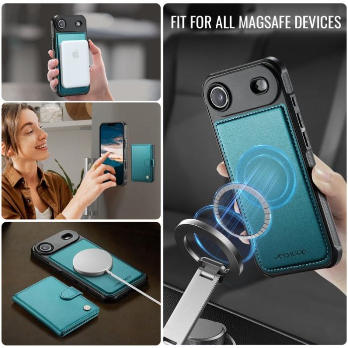 JEEHOOD - JEEHOOD J09 iPhone Air Skal RFID Skydd Läder Grön