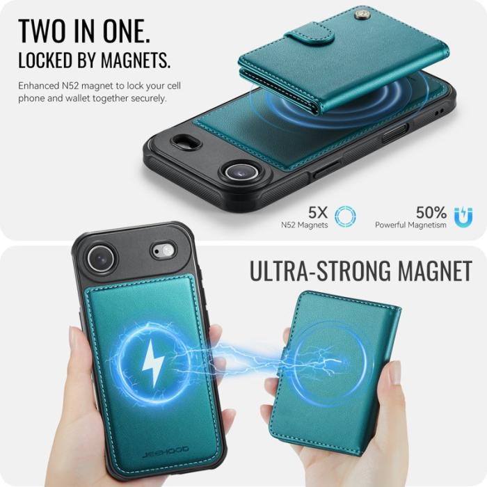 JEEHOOD - JEEHOOD J09 iPhone Air Skal RFID Skydd Läder Grön