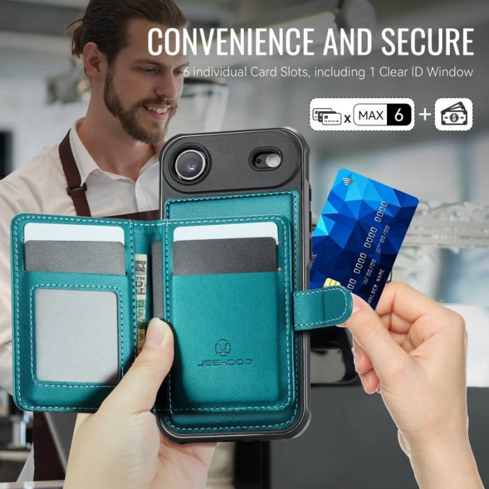 JEEHOOD - JEEHOOD J09 iPhone Air Skal RFID Skydd Läder Grön